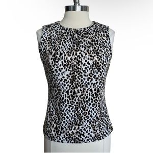 CALVIN KLEIN Blouse Leopard Print Small Sleeveless Top Shirt